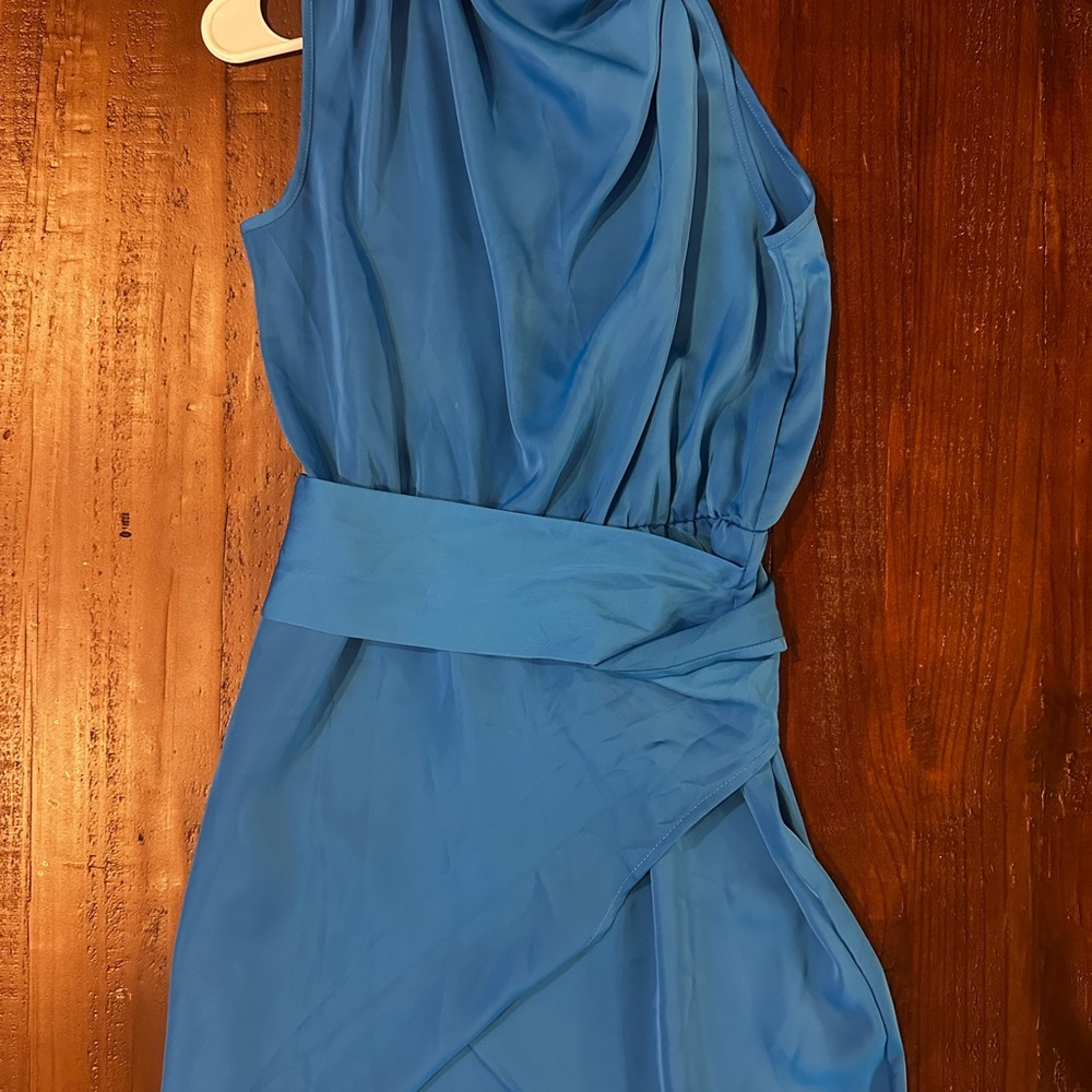 Elegant Satin Blue Minidress Small 💙